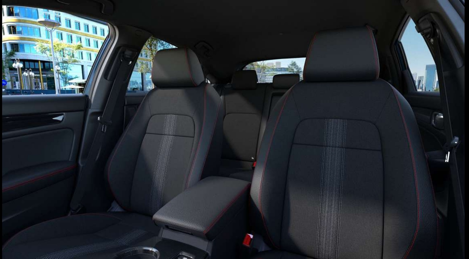 Honda Civic Sport utastér piros varrásokkal